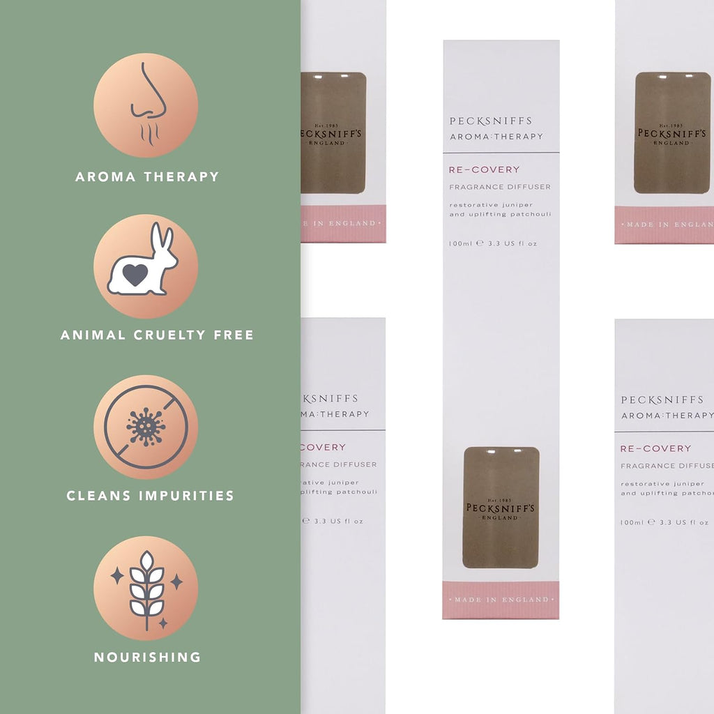 Pecksniff's Aroma Therapy Re-Covery Reed Diffuser, 100 ml/3.38 Fl Oz