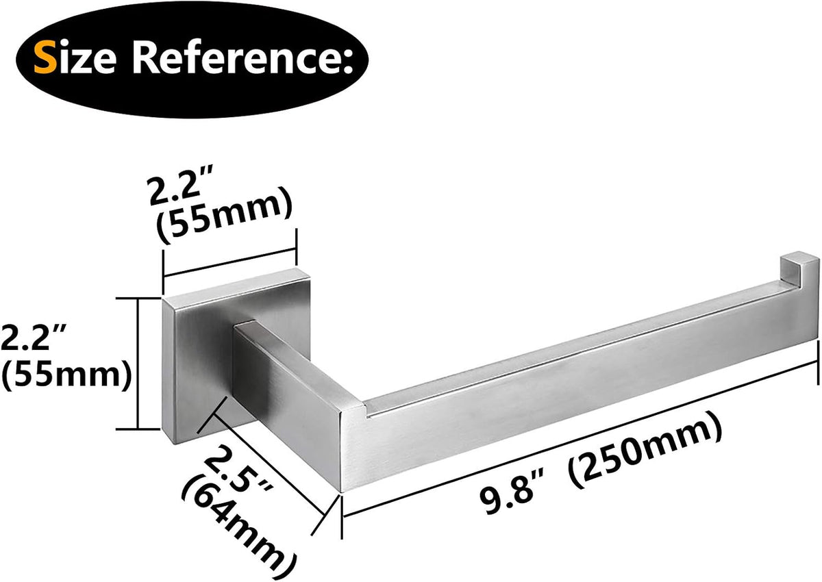 Nolimas Brushed Nickel Bath Hand Towel Bar Single Bars Towel Ring Classic Wall Mounted SUS304 Stainless Steel Bathroom Square Towel Rack Toilet Kitchen Towel Shelf Single Layer