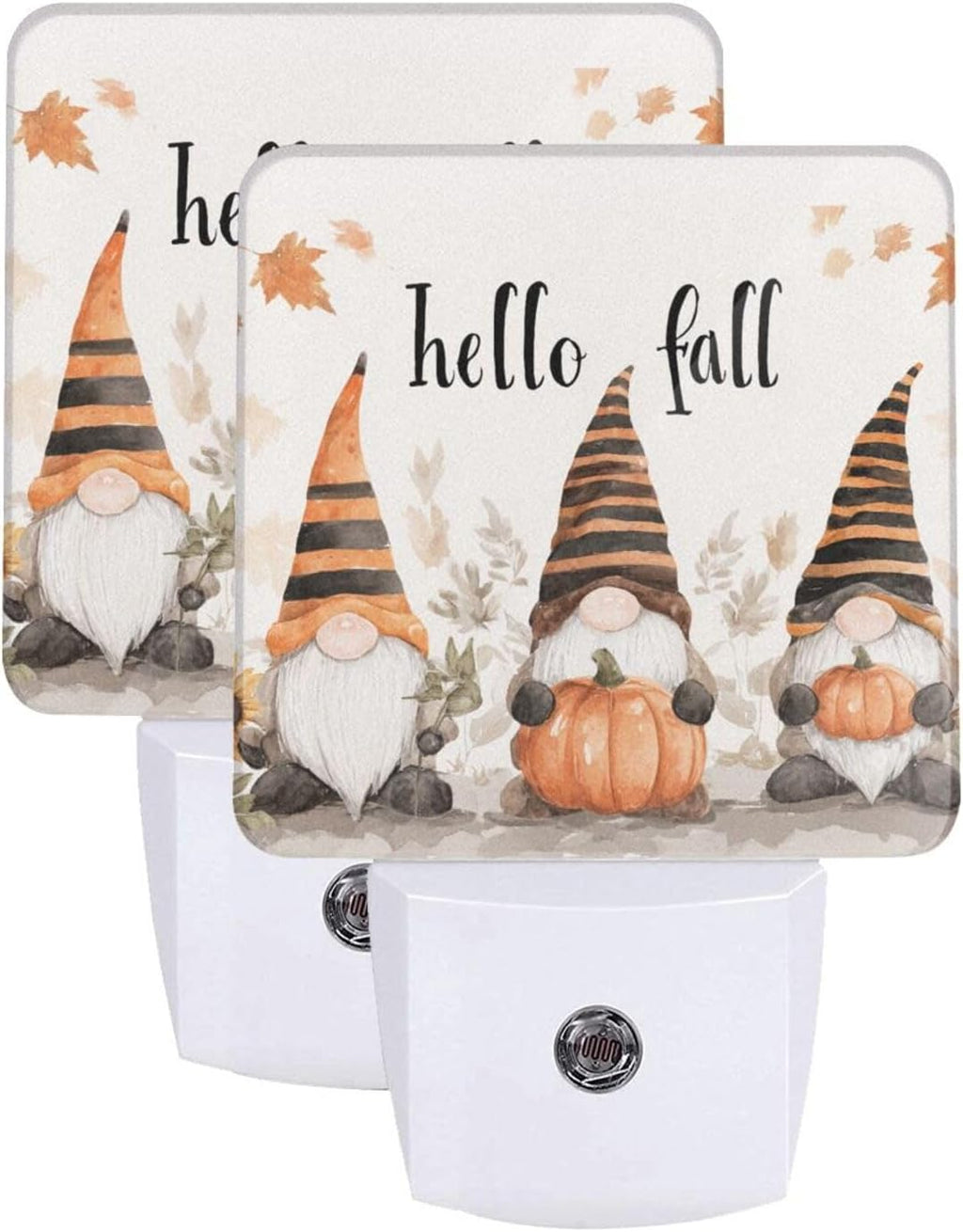 Fall Thanksgiving Gnome LED Plug-in Nightlights 2-Pack for Corridors