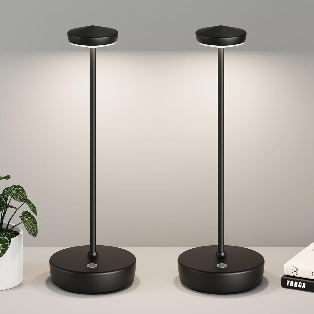 TBBGA Cordless Table Lamp Rechargeable 2 Pack, 5000mAh Battery Table Light