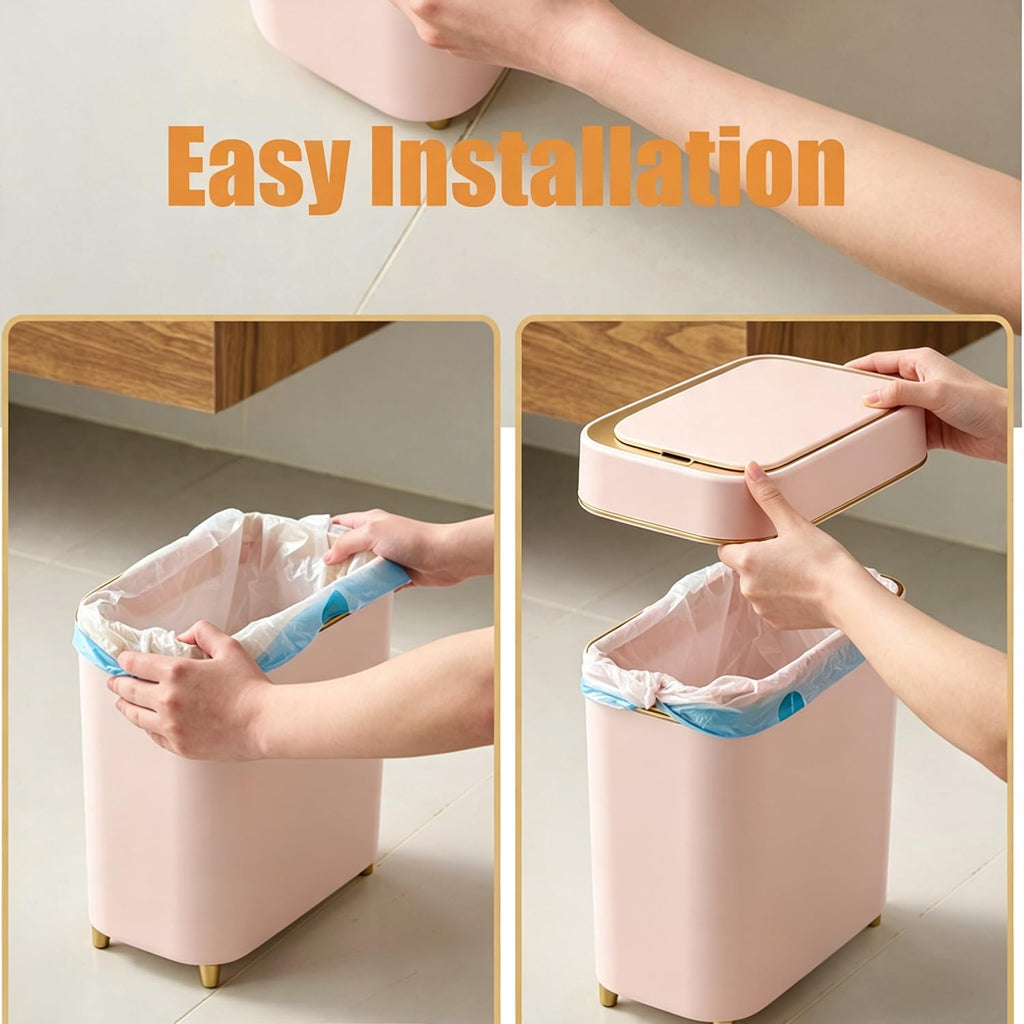 2-Pack - Motion Sensor Bathroom Trash Can with Lid - Automatic Trash Can
