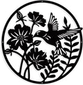 NBEADS Plant Bird Metal Wall Art Decor, Oval Matte Wall Hanging Decor Silhouette Wall Art for Home Bedroom Living Room Garden Hotel Office Wall Christmas Festival Decoration Gift, 11.1×11.6"