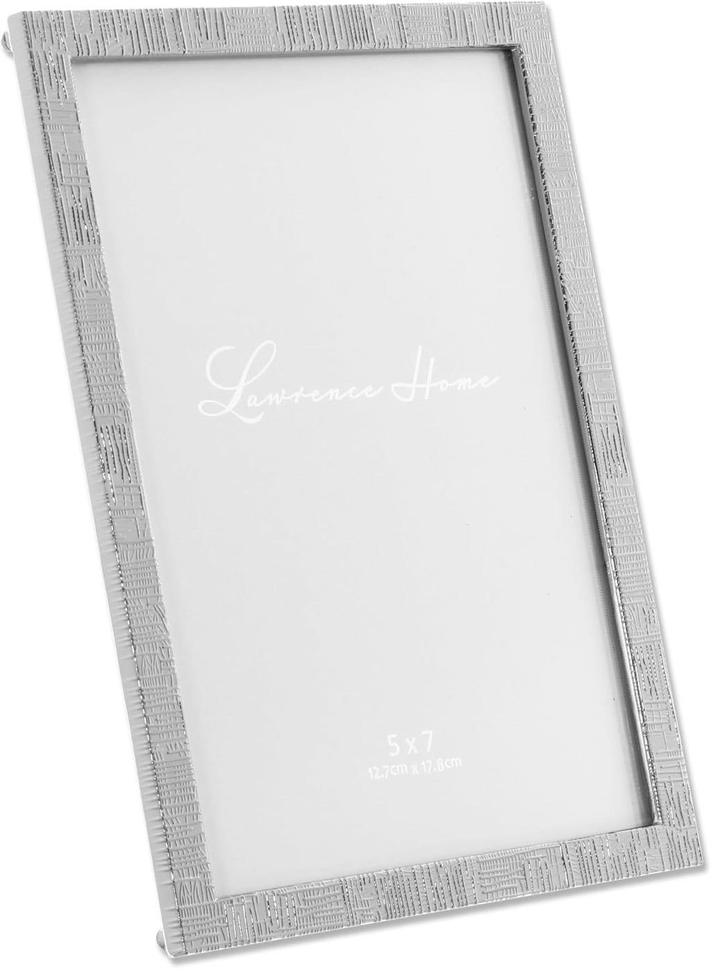 Lawrence Frames 712457 5x7 Silver Metal Linen Pattern Picture Frame