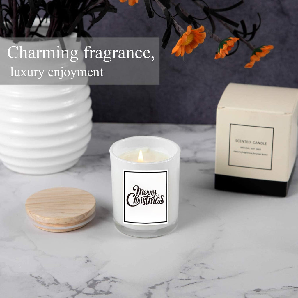 Christmas Candles - Christmas Gifts for Women Men, 100% Pure Natural Soy Wax with Plant Essential Oils, Perfect for Bath, Yoga(Vanilla Coconut)
