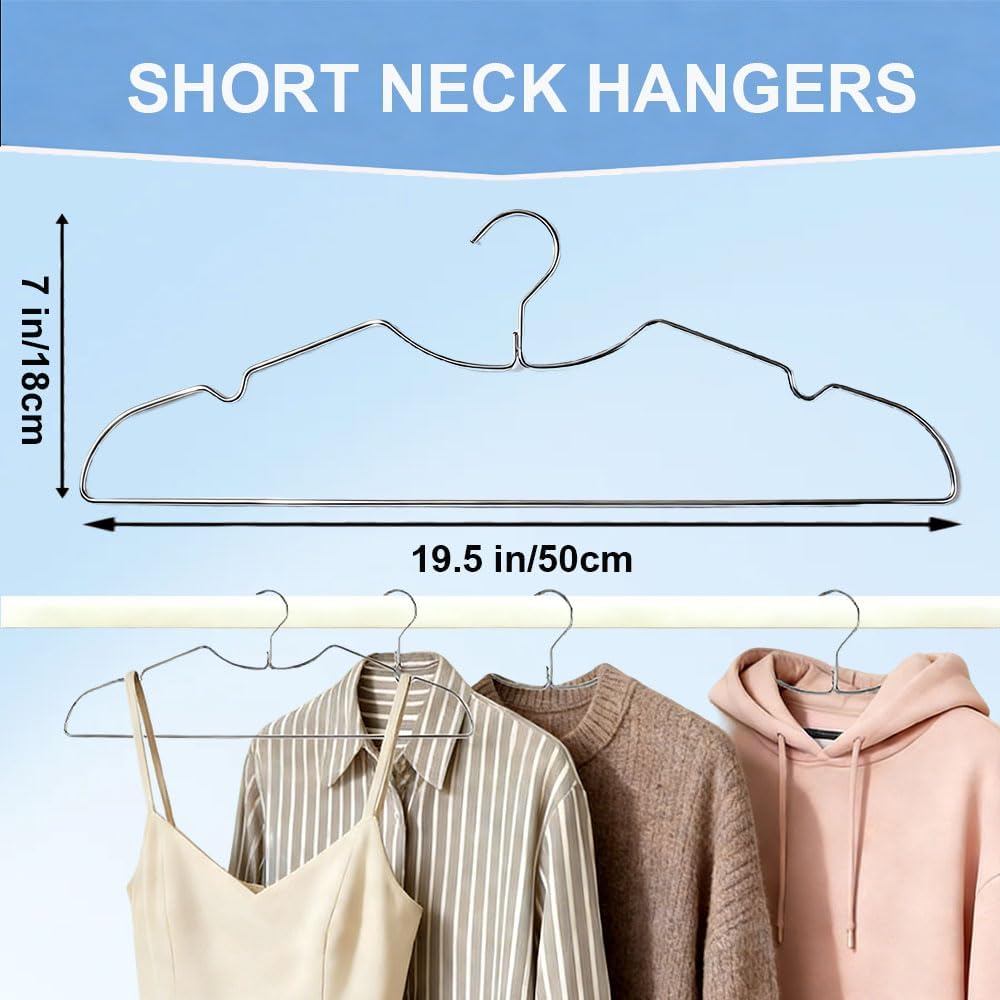 Plus Size 20in Short Neck Hangers for Clothes, Extra Large Hanger, 10pk