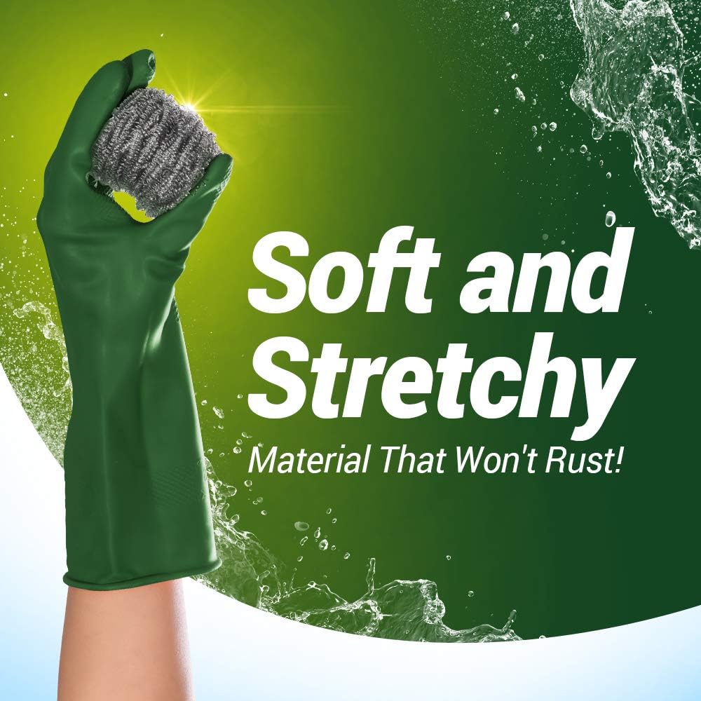 Fuller Brush Stainless Steel Scrubbing Sponges – 3-Pack (3 Sets of 3 = 9 Pieces) – Heavy Duty Kitchen Scour Sponges for Dishes, Pots & Pans