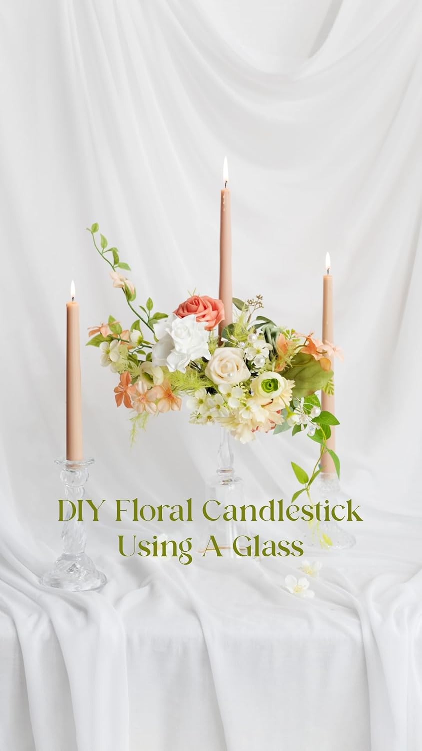 Ling's moment Fake Flowers Box, Faux Artificial Greenery Stems Foam Roses Gardenia Silk Peony Ranunculus Fabic Flower for Centerpieces Bouquet Wedding Vase Decorations, Garden Blush, Grand Combo