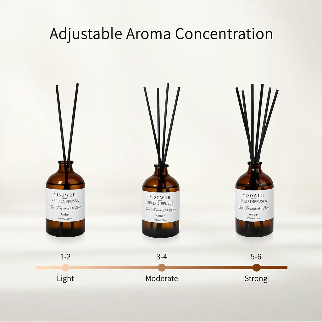 Reed Diffuser Amber 3.38oz (100ml) Air Freshener with Sticks