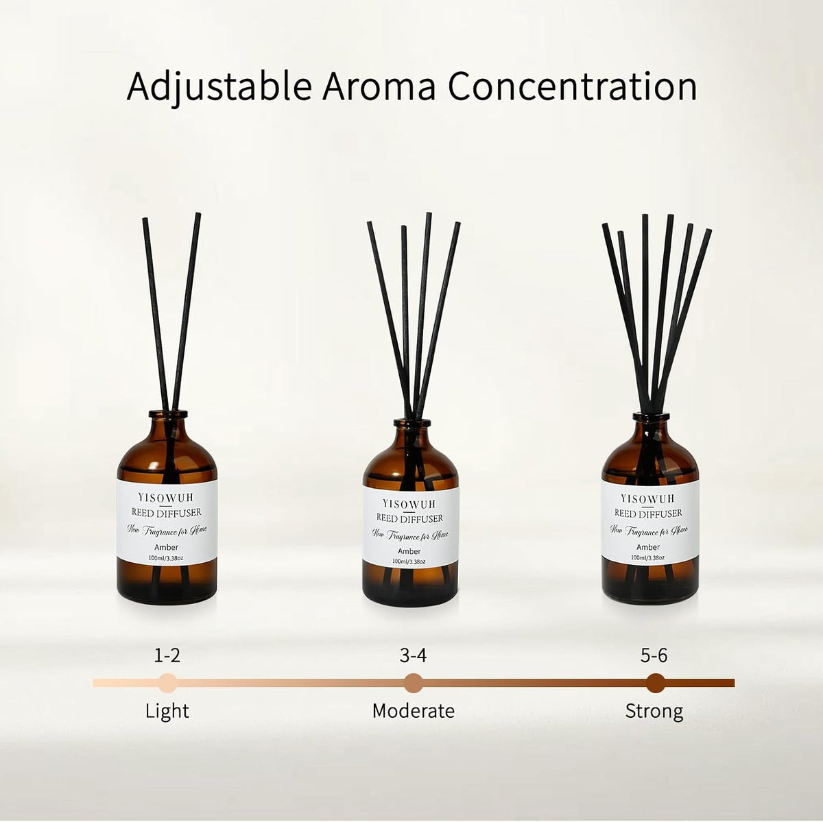 Reed Diffuser Amber 3.38oz (100ml) Air Freshener with Sticks