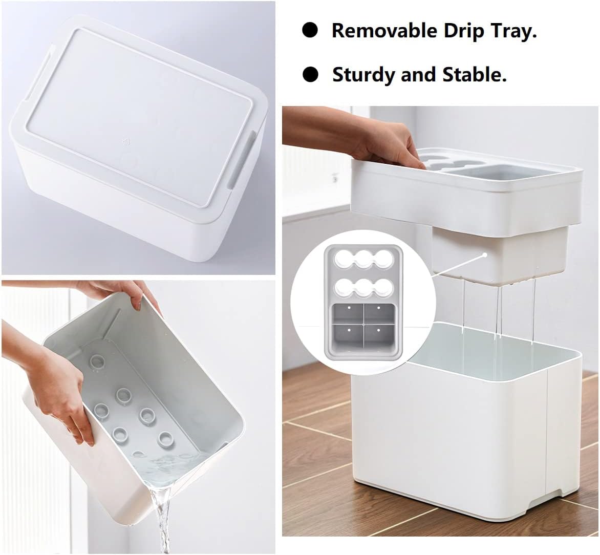 GeLive 10 Hole Umbrella Rack Stand Holder with Drip Tray Space Saver Organizer Fits Entryway Corner Home Office Decor, Hold 10 Umbrellas (White)