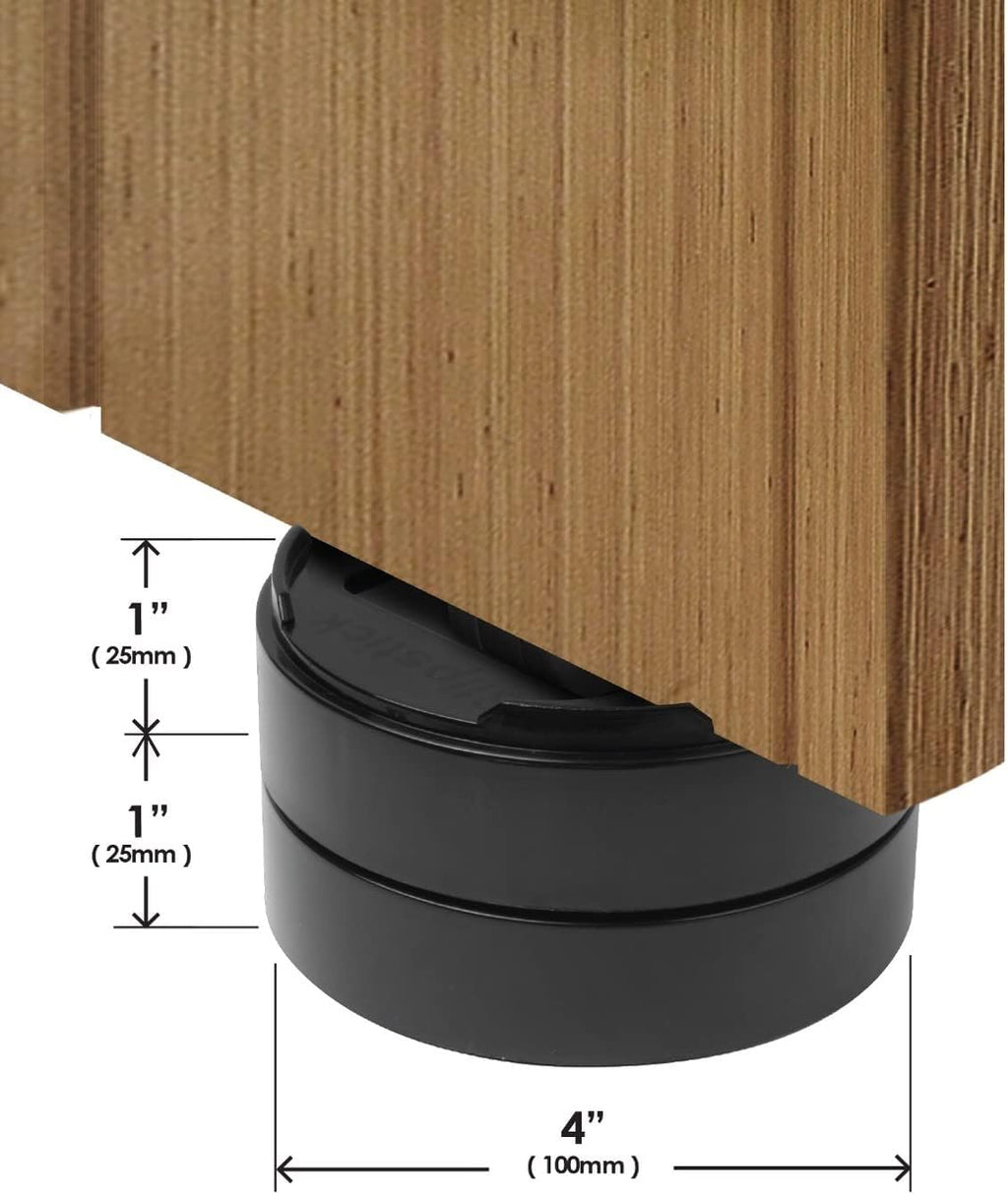 Slipstick Stack-Its 1 Inch Adjustable Bed Risers/Furniture Risers (Set of 8) Lifts Height 1", 2" or 3" – Black Heavy Duty Risers for Desks, Couches, Sofas, Beds, Tables, Dressers, and More