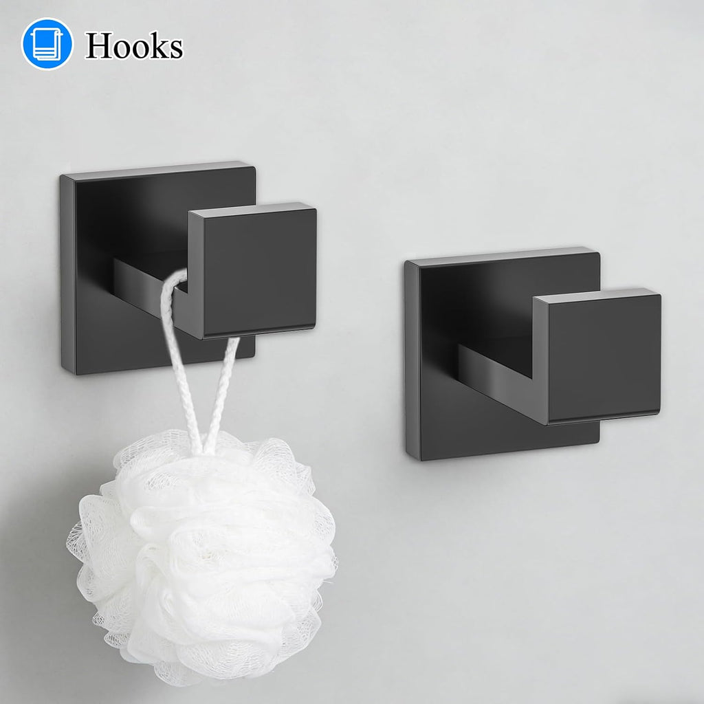10-Piece Black Bathroom Hardware Set Towel Bar Set for Bathroom 23.6 inch