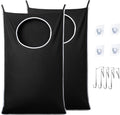 ANSTROUT 2 Pack XL Hanging Laundry Hamper, Extra Large Tear-Resistant Door Organizer with 2 Hook Types, Space-Saving Laundry Bag (36.5" x 22", Black)