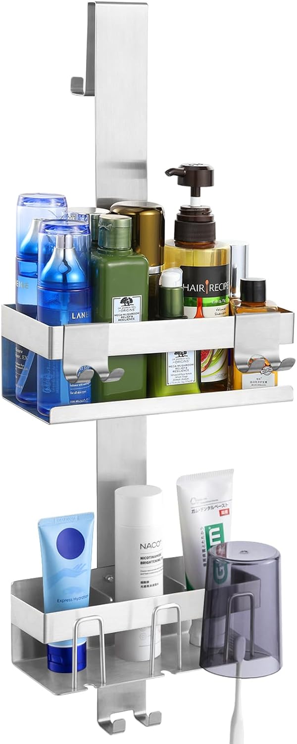 Emibele Over The Door Shower Caddy 2 Tier, Hanging Shower Caddy