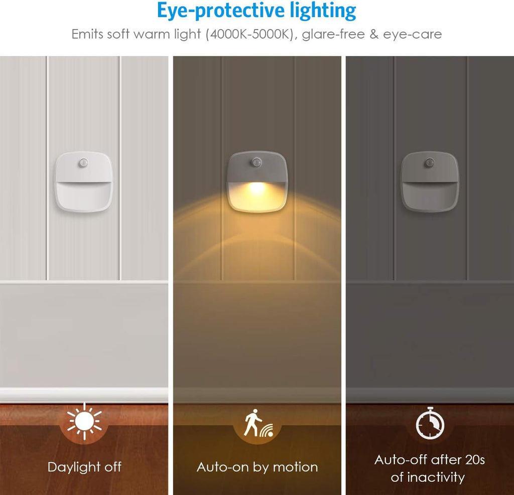 AMIR Upgraded Motion Sensor Stair Light Indoor (Warm White - Pack of 6)