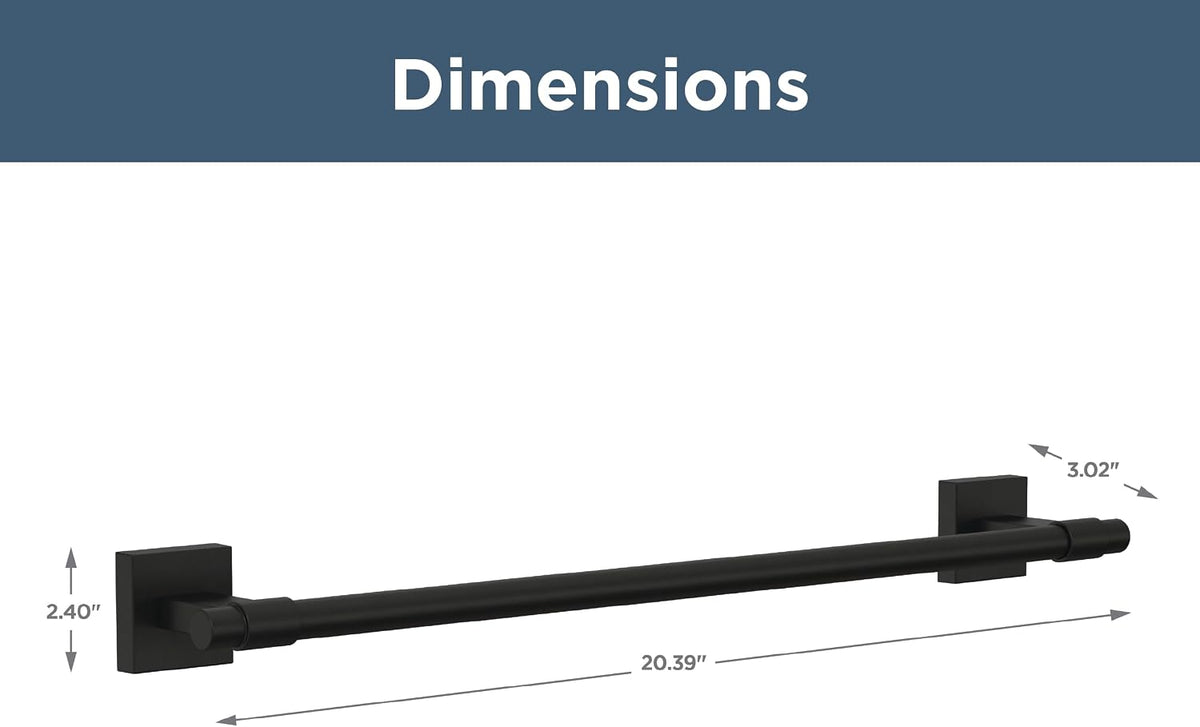 Franklin Brass Towel Rack | 18 Inch Matte Black Towel Bar for Bathroom, Kitchen | Maxted Accessories