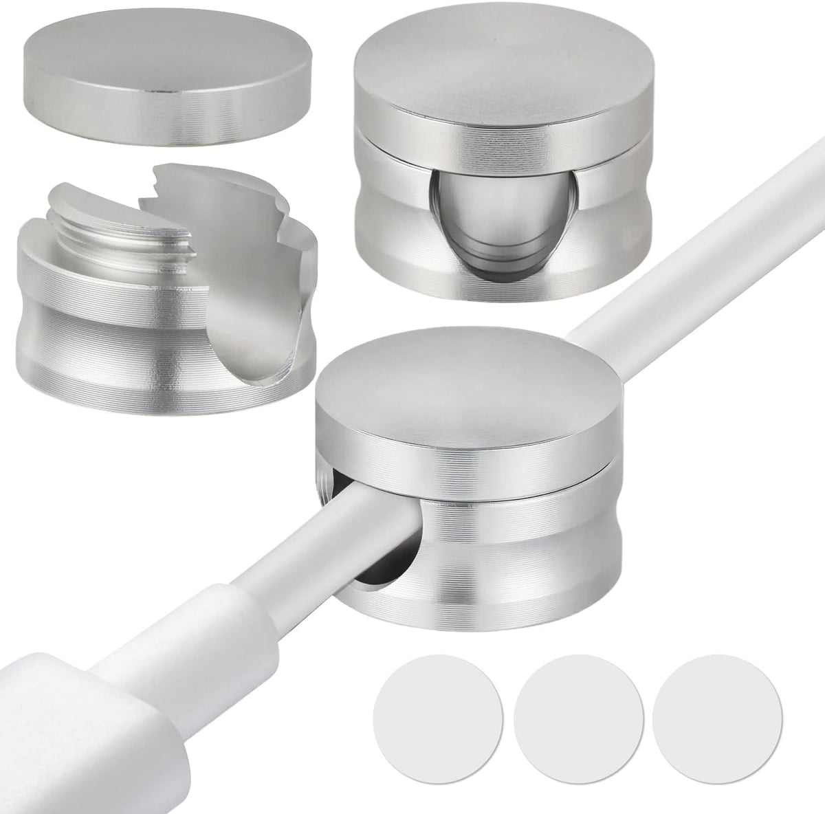 Upgraded Aluminum Silver Phone Charger Cord Holder with Extra-Large