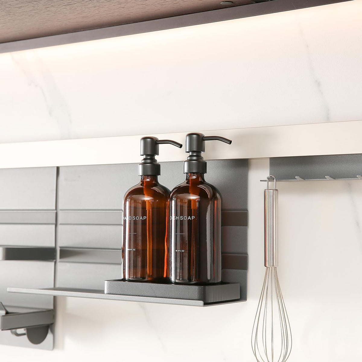 Prus Waso Amber Soap Dispenser Set
