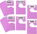 16 Pack White Clothing Rack Size Dividers Plus 45 Labels (1 Inch) and 18 Large Blank Labels, Large Rectangular Clothing Closet Dividers (Purple)