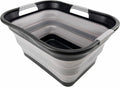 New SAMMART 30L(8 gallon) Collapsible Plastic Laundry Basket - Foldable Pop Up Storage Container/Organizer - Space Saving Hamper/Basket - Water Capacity 24L(6.3 gallon) (Black/Alloy Grey)