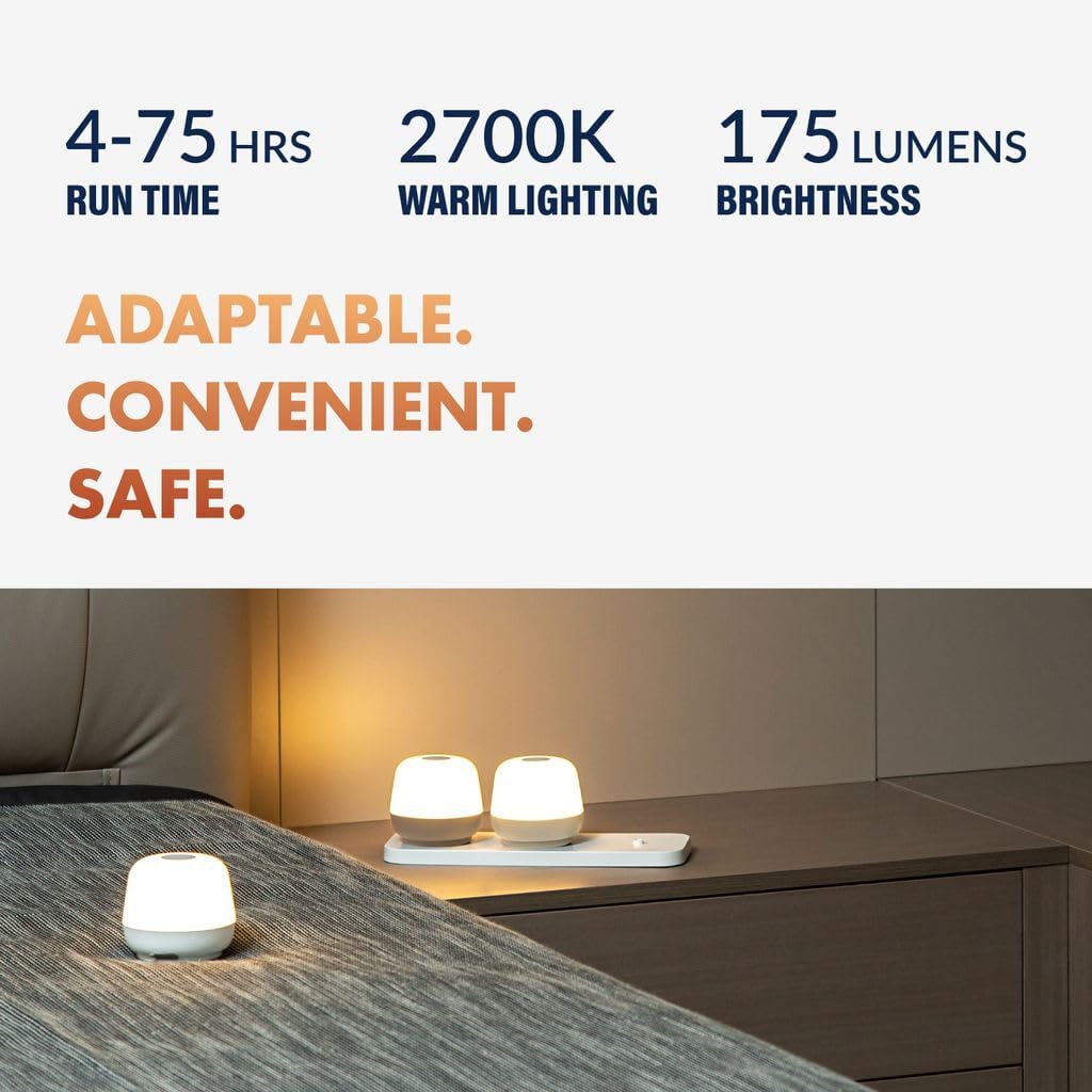Newhouse Lighting Cocoon, Natural 2700K Dimmable Cordless USB-C Rechargeable Table Lamp 3-Pack NHTL-CN-NTRL, Cordless Desk Lamp for Living Room, Bedroom, Coffee Table, and Other Cozy Home Decor