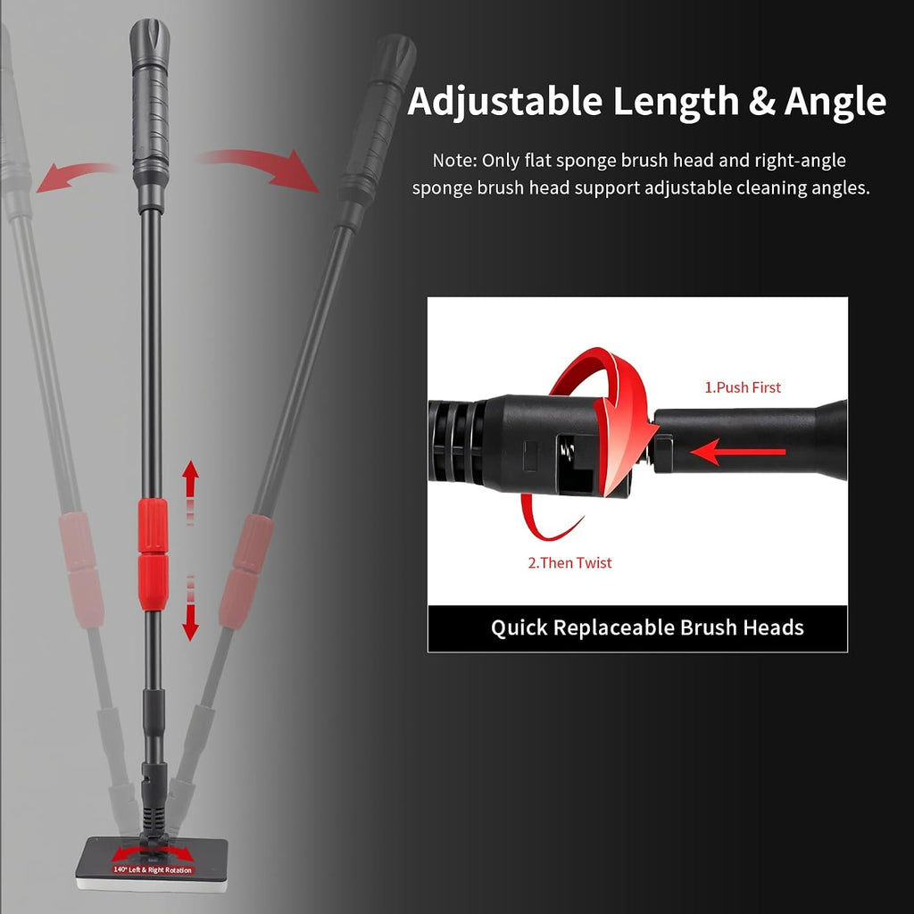 UPETTOOLS Aquarium Clean Tool 6 in 1 Fish Tank Cleaning Kit Algae Scraper Scrubber Pad Adjustable Long Handle Fish Tank Brush Cleaner Set
