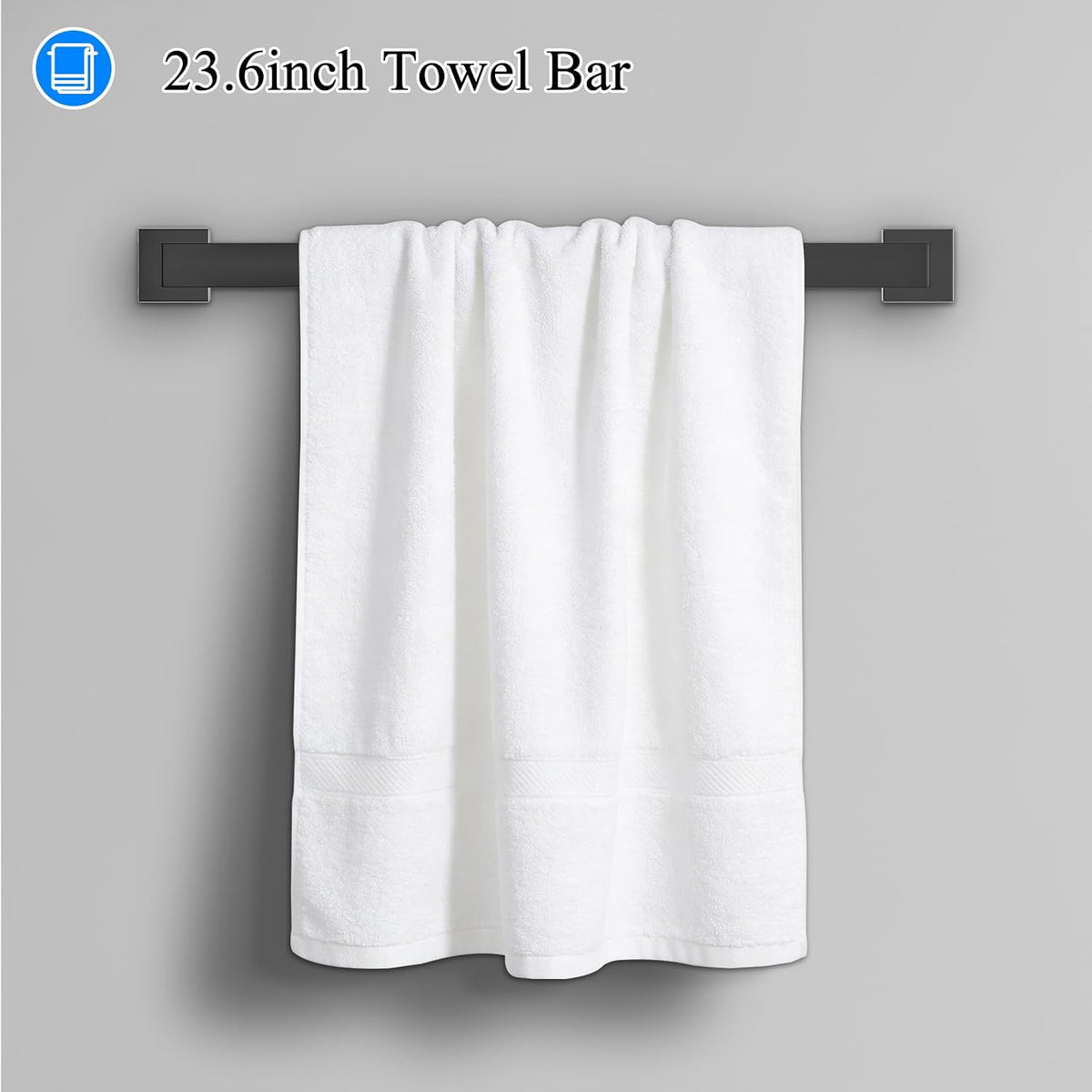 10-Piece Black Bathroom Hardware Set Towel Bar Set for Bathroom 23.6 inch