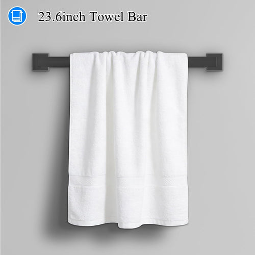 10-Piece Black Bathroom Hardware Set Towel Bar Set for Bathroom 23.6 inch