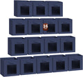 Homsorout Storage Cube 11 Inch - Cube Storage Bins with Window, Closet Storage Baskets with Handle, Fabric Bins for Closet, Shelves, Toys, Clothes, Set of 16, Navy Blue