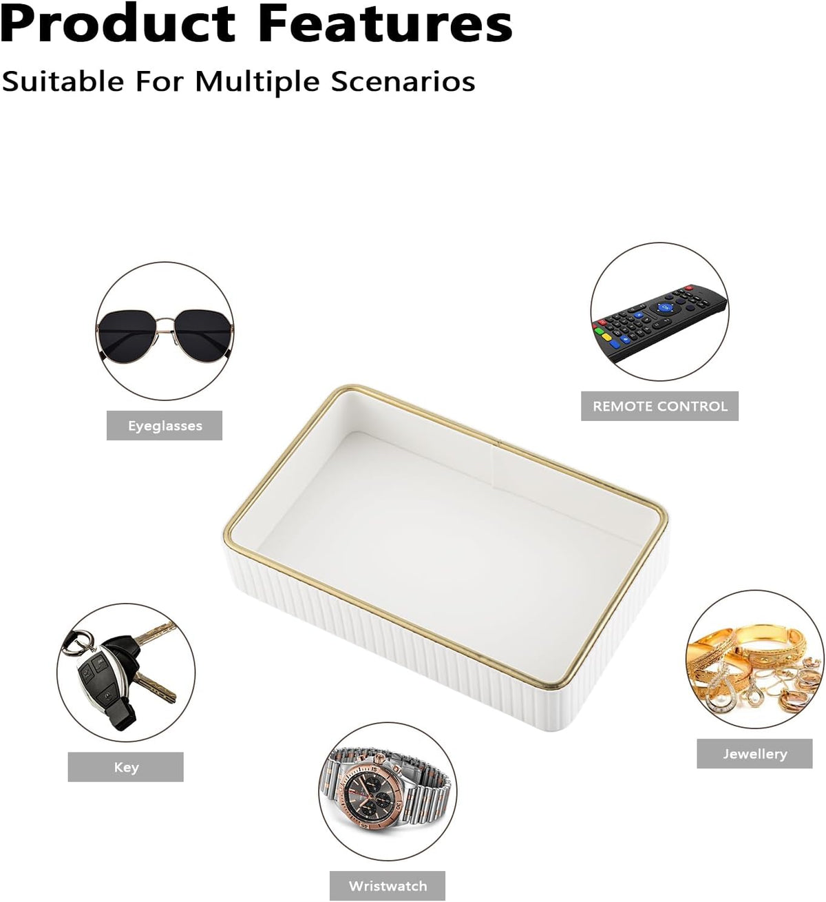 PU Leather Valet Tray,Desk Organizer Tray Nightstand Organizer Trinket Dish Storage Key Bowl Decorative Trays for Phone Wallet Jewelry Watch,Bathroom Bedroom Perfume Vanity Trays,Cream