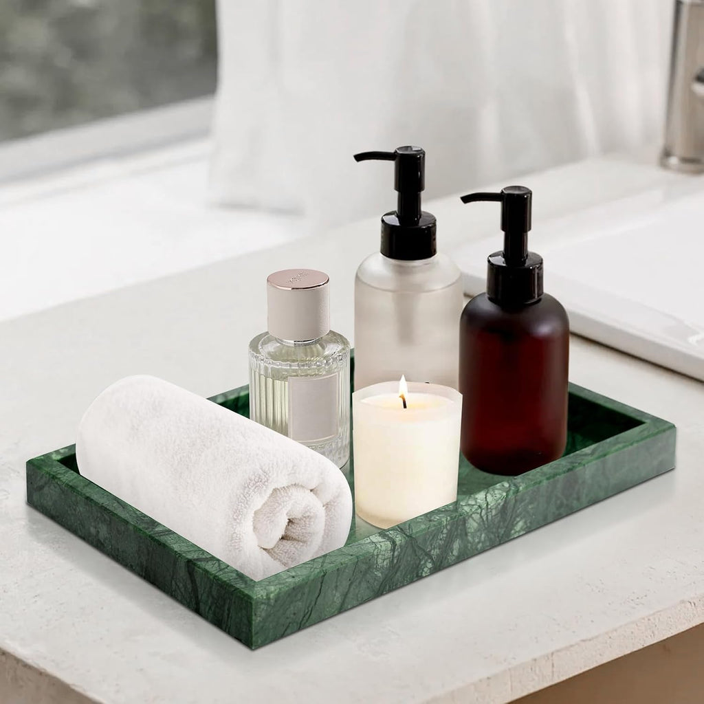 Green Marble Tray,Pure Natural Vanity Tray