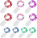 Fairy Lights Battery Operated (Included), 6.6ft 20 LED Mini String Light, Waterproof Silver Wire Firefly Starry Light for DIY Wedding Christmas Party Mason Jars Decor Indoor (Multi-Colored, 10 Pack)