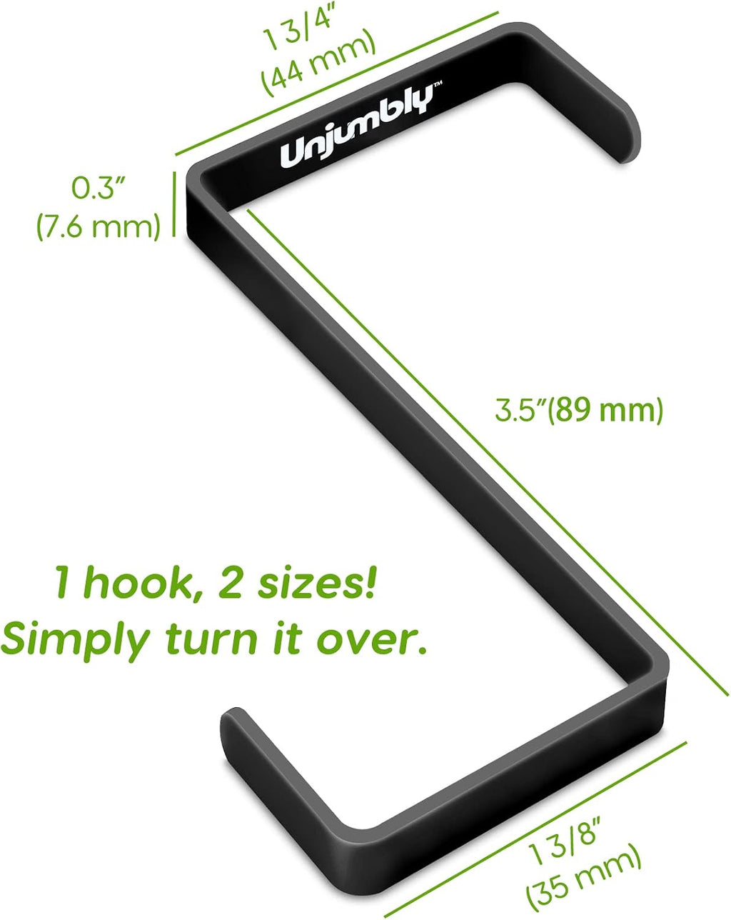 Over The Door Hook- 4 Pack Sturdy Metal Over Door Hook, Fitting Two Sized Doors, Door Hangers and Over The Door Hooks for Hanging Clothes, Towels, Coats and More (Black)