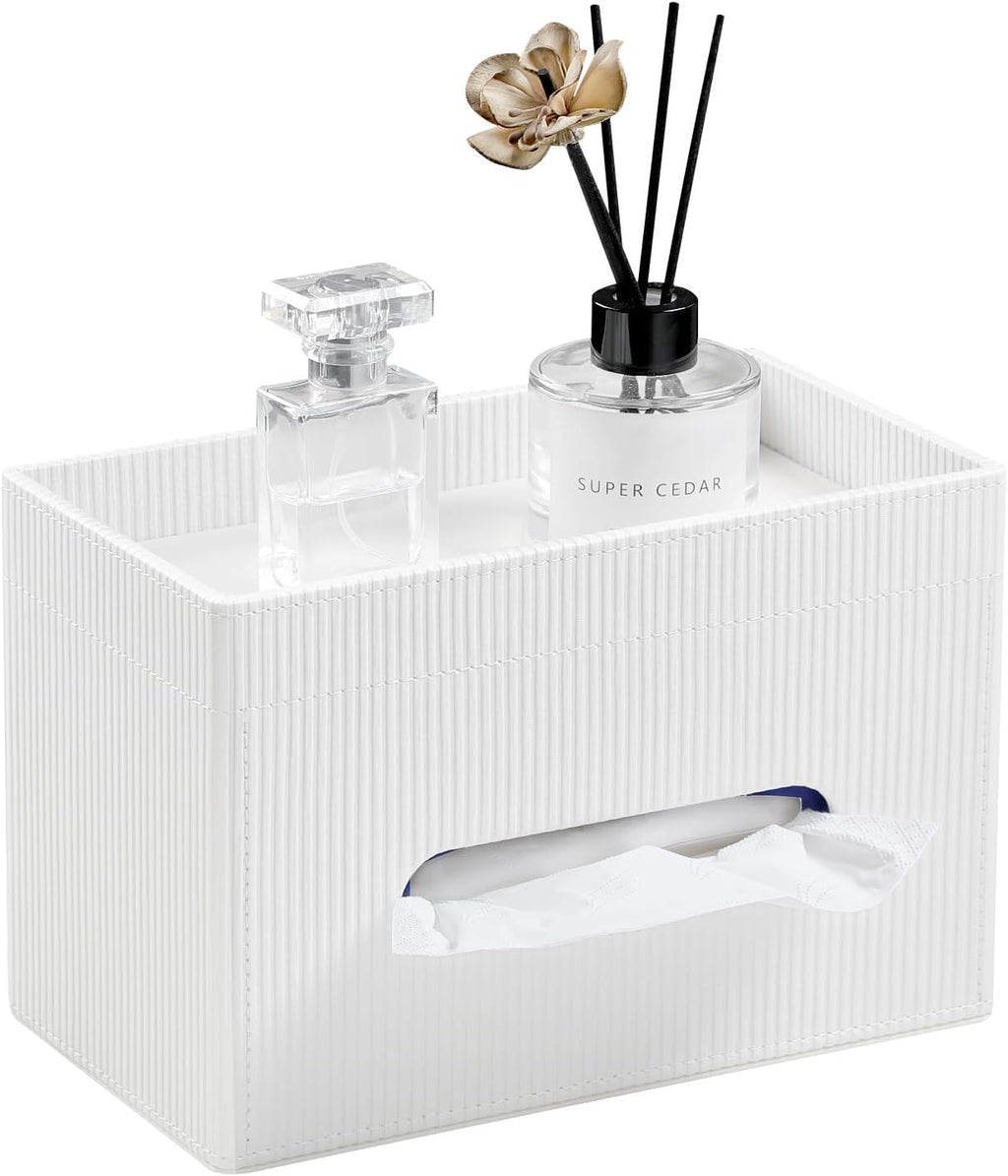 Rectangular Tissue Box Cover PU Leather Tissue Box Holder Rectangle