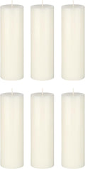 Mega Candles 6 pcs Unscented Solid Off White Pillar Candles, Hand Poured Premium Wax Candle 3 Inch x 9 Inch, Home Décor, Spas, Weddings, Occasions, Party, Centerpieces, Holidays, Vigils, Prayers