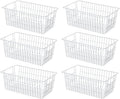 SANNO 14" Upright Freezer Storage Baskets, Farmhouse Metal Wire Organizer Storage Bin for Kitchen Pantry, 6 Pack for 16/17 / 21 Cu.Ft Stand up Freezer