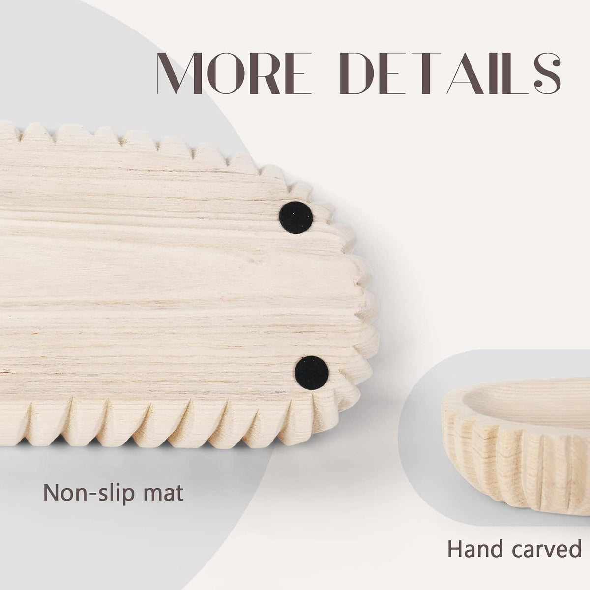 Oakrain Decorative Dough Bowl for Home Decor, 16" Hand-carved Wood Bowl