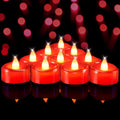 BEICHI Flameless Candles, 24Pack Red Tea Lights Battery Operated