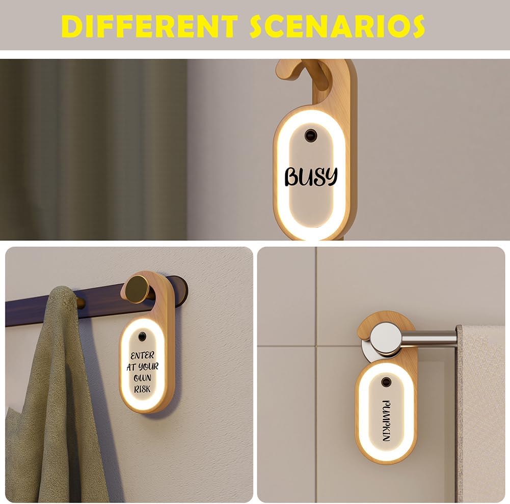 LANDGOO Keyhole Light, Doorknob Memo Board Night Light,Beech, 1 Pack