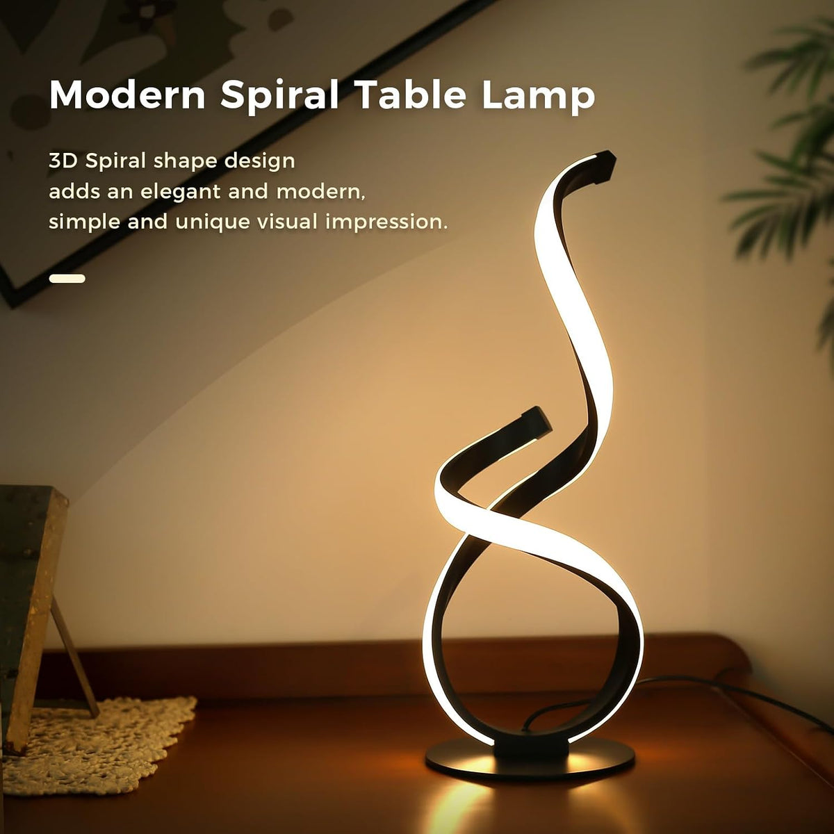 Modern Cool LED Table Lamp, Spiral Touch Control Desk Light