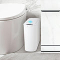 TIPGO Automatic Small Bathroom Trash Can with Lid, 2.6 Gallon, White