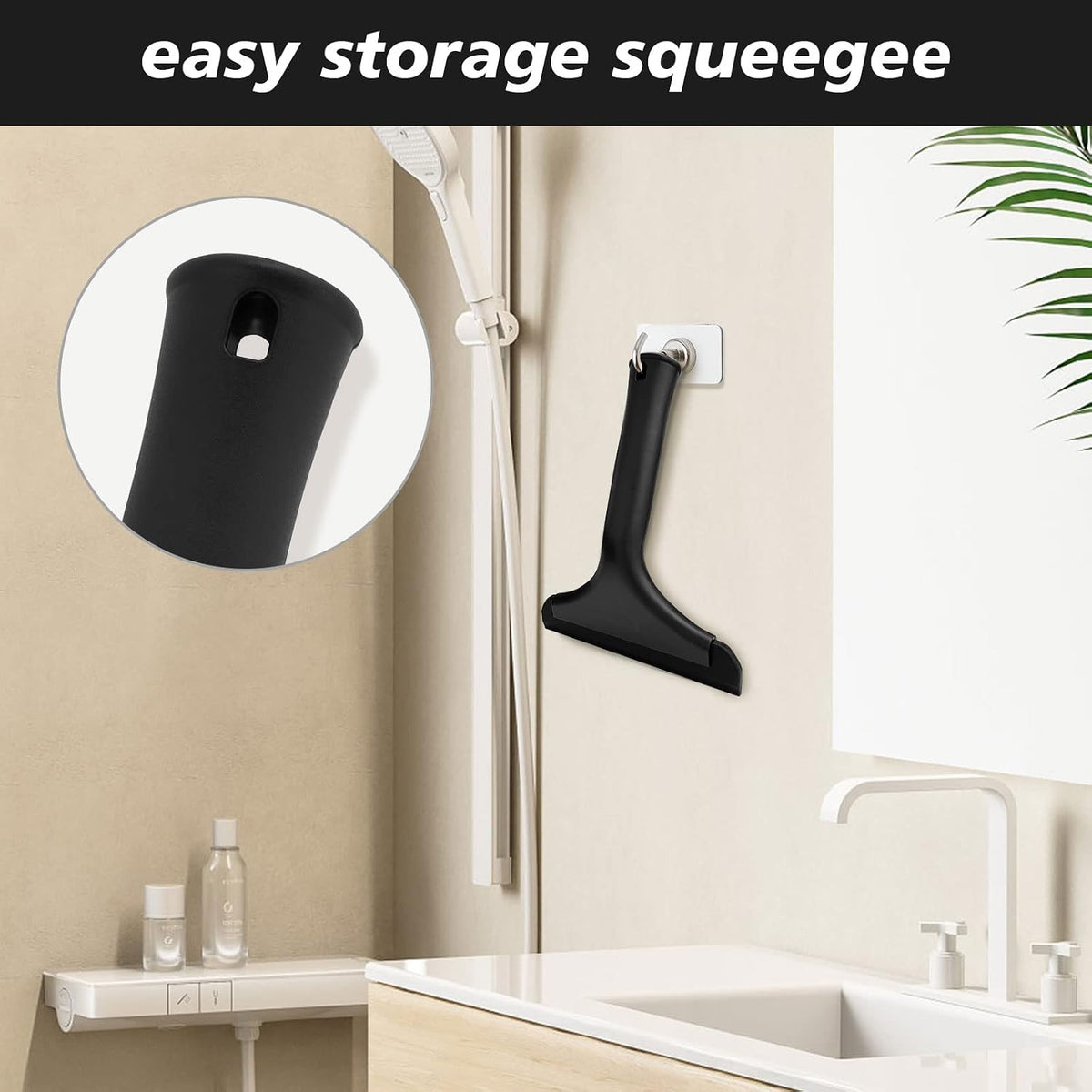 NEWISHTOOL Window Tint Tool Small Squeegee Bathroom Shower Squeegee Black