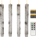 Fanna Birch Flameless Taper Candles, Real Wax, Remote & Batteries Included