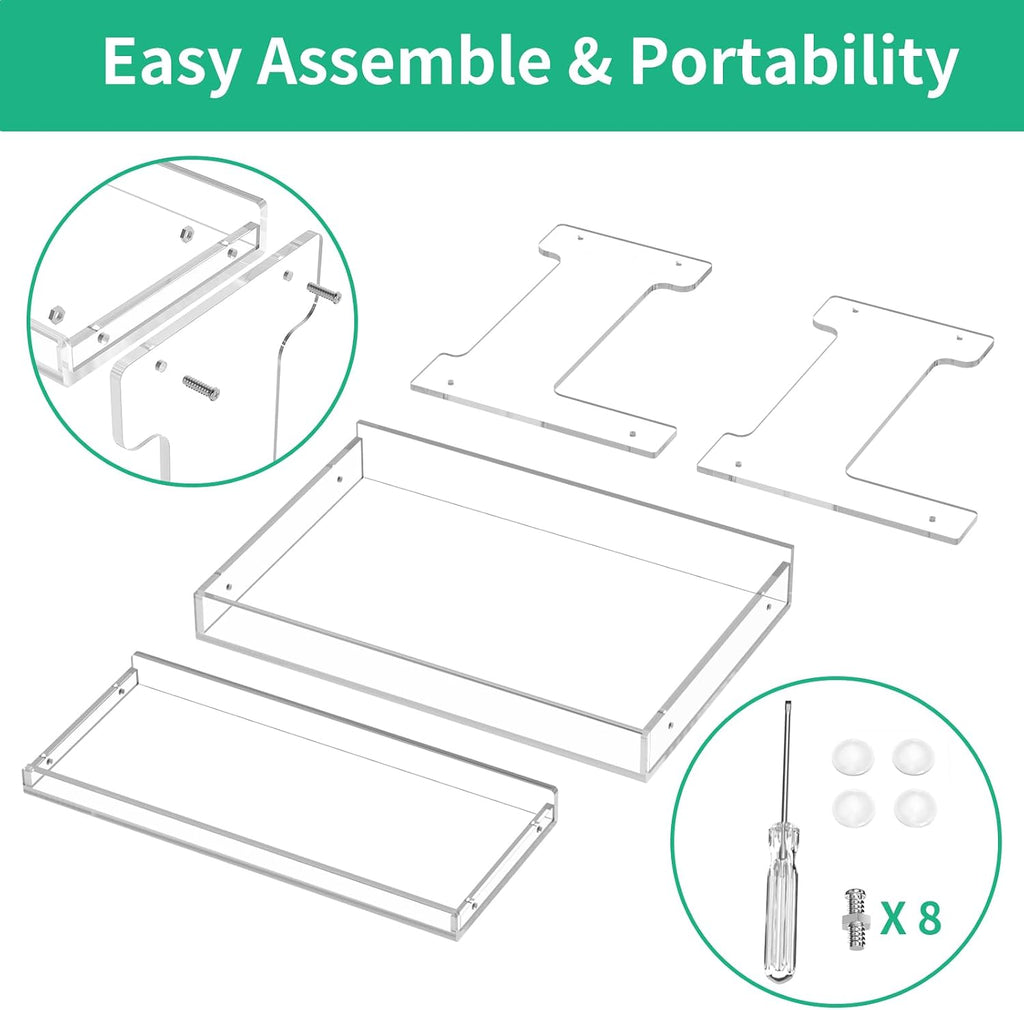 NPPLUS 2-Tier Clear Acrylic Bathroom Organizer Counter Storage Shelf