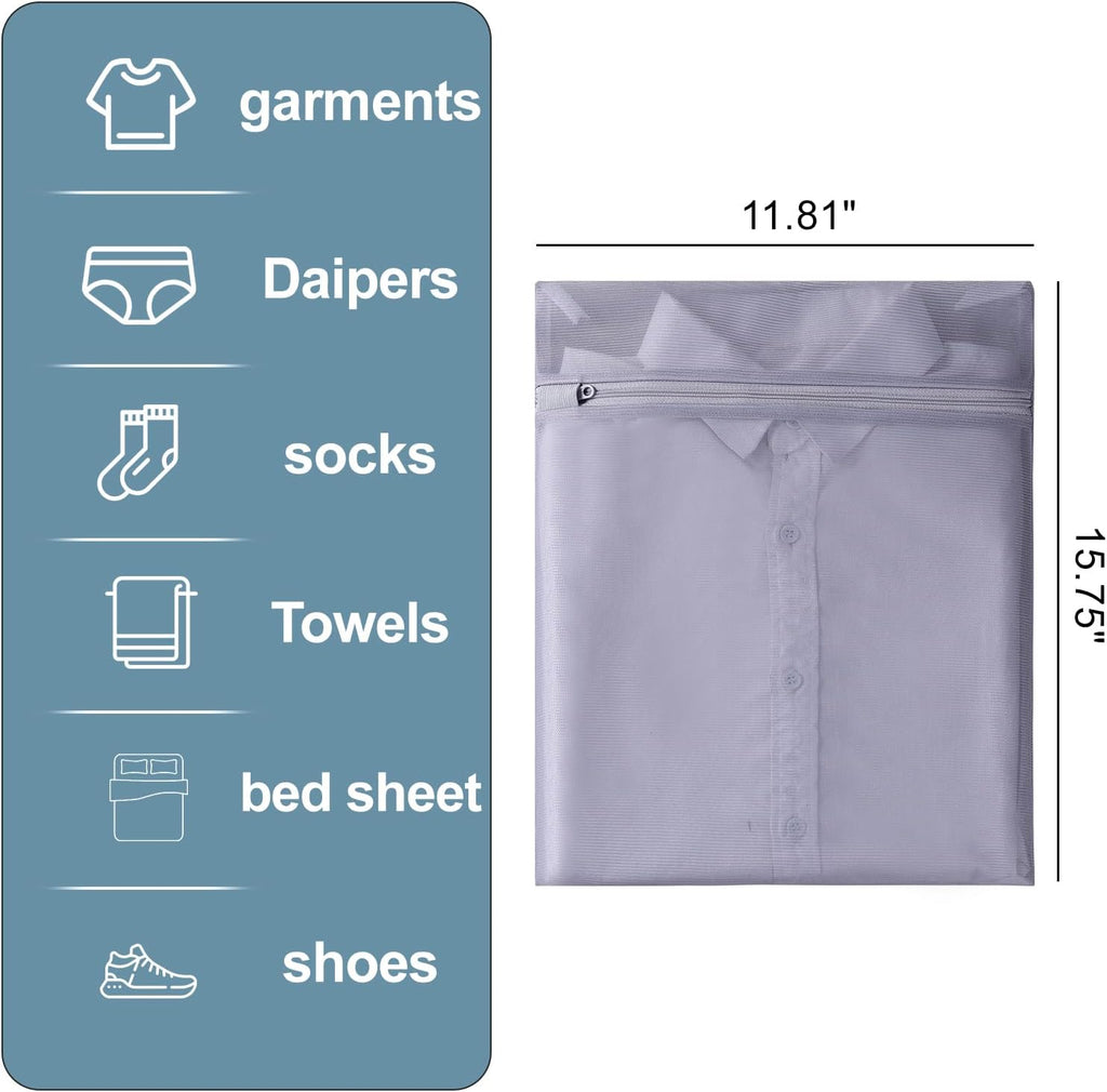 4 pack Mesh Laundry Bags,Mesh Wash Bags,Lingerie Bags for Washing Delicates,12 x 16 Inches lingerie bags for Laundry, Travel Storage Organize Bag for Cotton Clothes,Sheet, Shoes(BLACK)