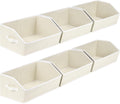 Homsorout Organizer Bins Cube Storage - Trapezoid Storage Bin 6 Pack, Fabric Baskets for Organizing, Large Storage Basket for Shelves, Closet Organizers for Toys, Clothes, Towels (Beige)