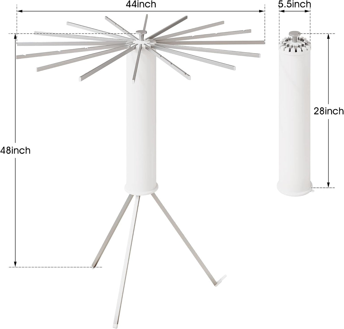 BOQORAD Tripod Clothes Drying Rack,Drying Rack Clothing Foldable,(16 Aluminium Poles),Standing Dry Racks,Laundry Drying Rack,Clothes Hanger Rack,Laundry Rack Folding,Collapsible,Retractable