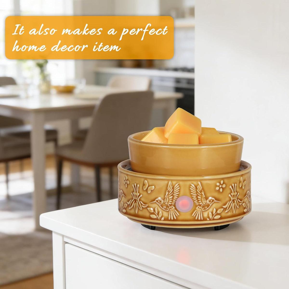 Hummingbird Wax Melt Warmer for Scented Wax 3-in-1 Ceramic Wax Warmer