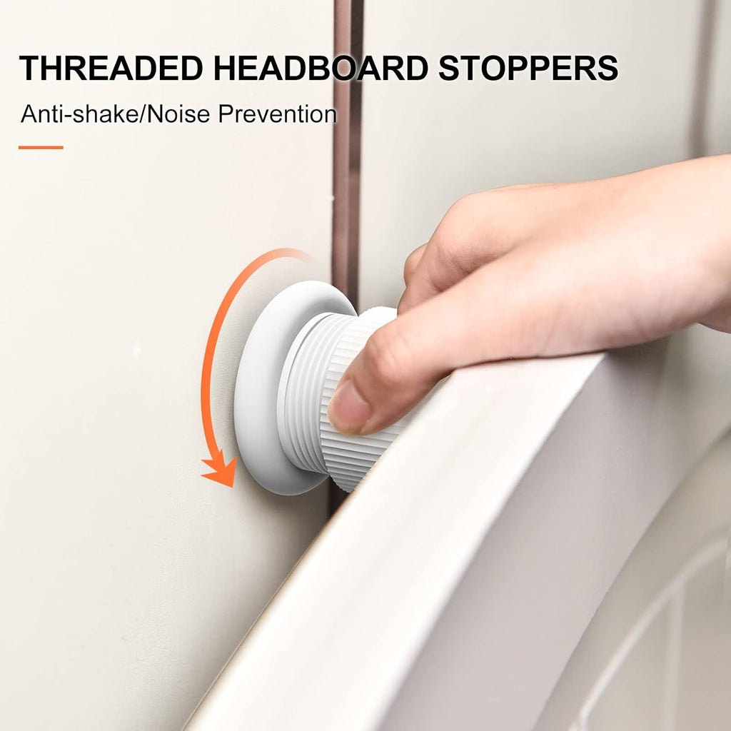 Stick on Headboard Wall Potector 1.6-2.6 inches Adjustable -White 2 Pcs