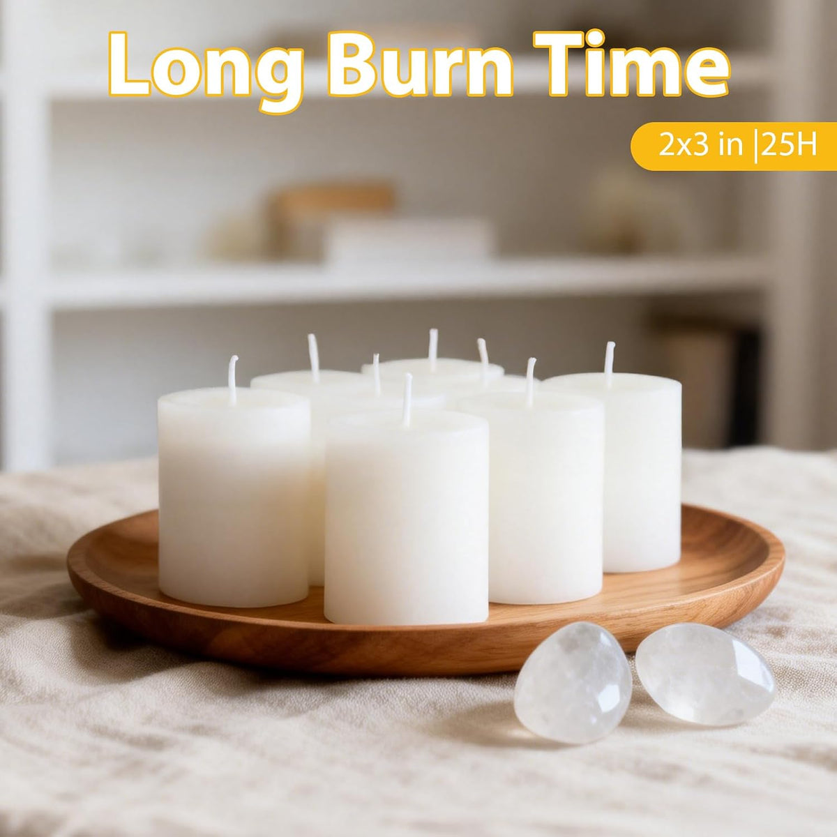 12 Pack 2 x 3 Inch Unscented White Pillar Candles, Dripless Smokeless Clean Burning Cylinder Candles for Wedding, Home Decor, Church & Emergency Lighting